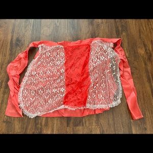 Vintage Red and Silver Lace Apron